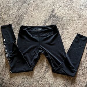 Under Armour women’s Black Leggings with White Logo